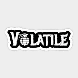 Volatile white logo Sticker